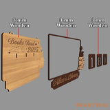 Books Read This Year Tracker – Space Shuttle and Planets Design, Cosmic Bookshelf Counter, Unique Gift for Readers, Yearly Reading Challenge