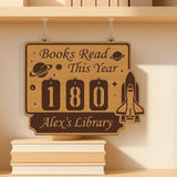 Books Read This Year Tracker – Space Shuttle and Planets Design, Unique Gift for Readers, Yearly Reading Challenge, Cosmic Bookshelf Counter