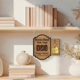 Books Read This Year with Key Holder and Note Board, Personalized Wooden Library Reading Log, Book Lover Wall Decor Gift, Tracker Sign