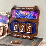 Books Read Tracker, Books Read This Year, Bookshelf Counter with Custom Name, Bookish Decor, Gift for Readers, Birthday Gift for Book Lover
