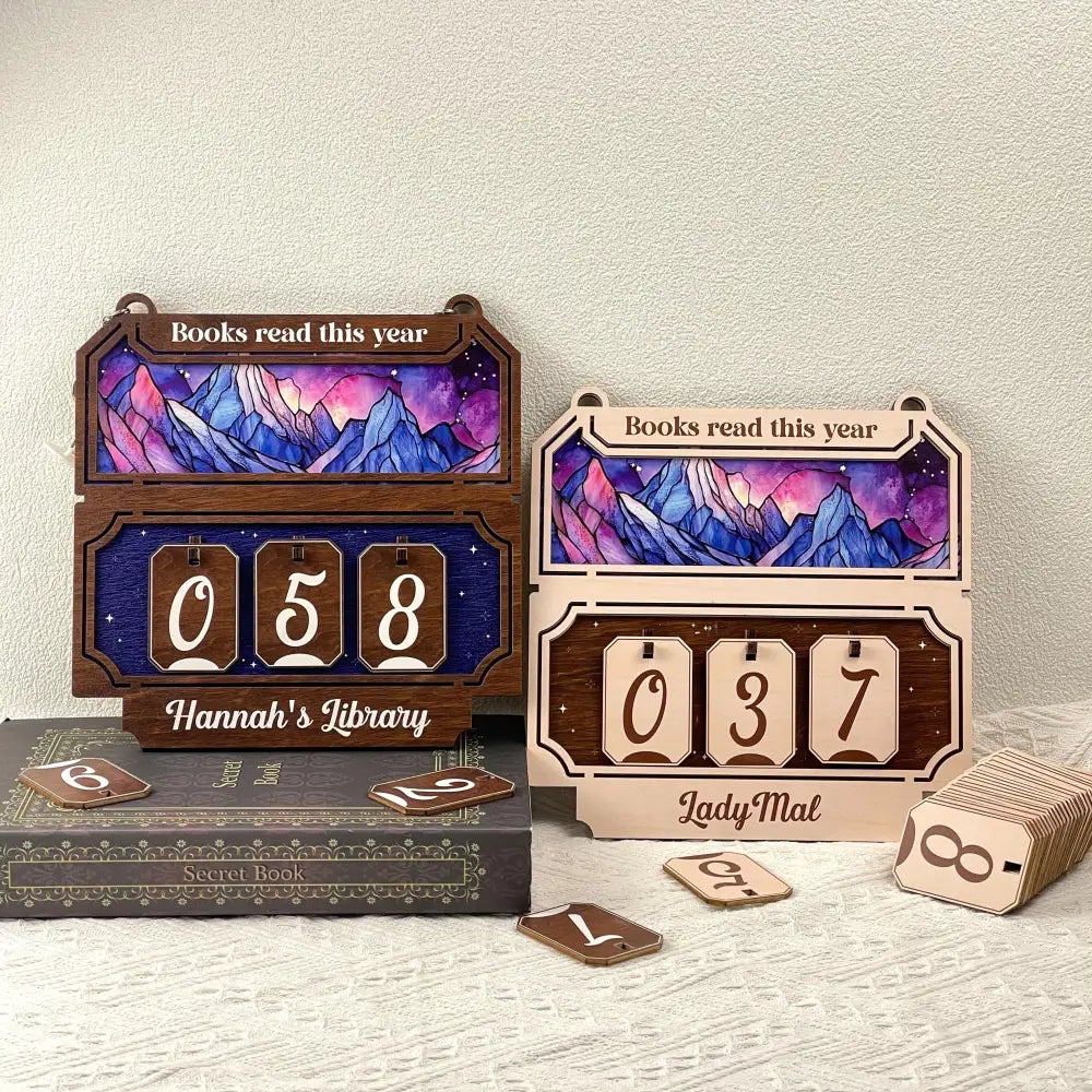 Books Read Tracker, Books Read This Year, Bookshelf Counter with Custom Name, Bookish Decor, Gift for Readers, Birthday Gift for Book Lover