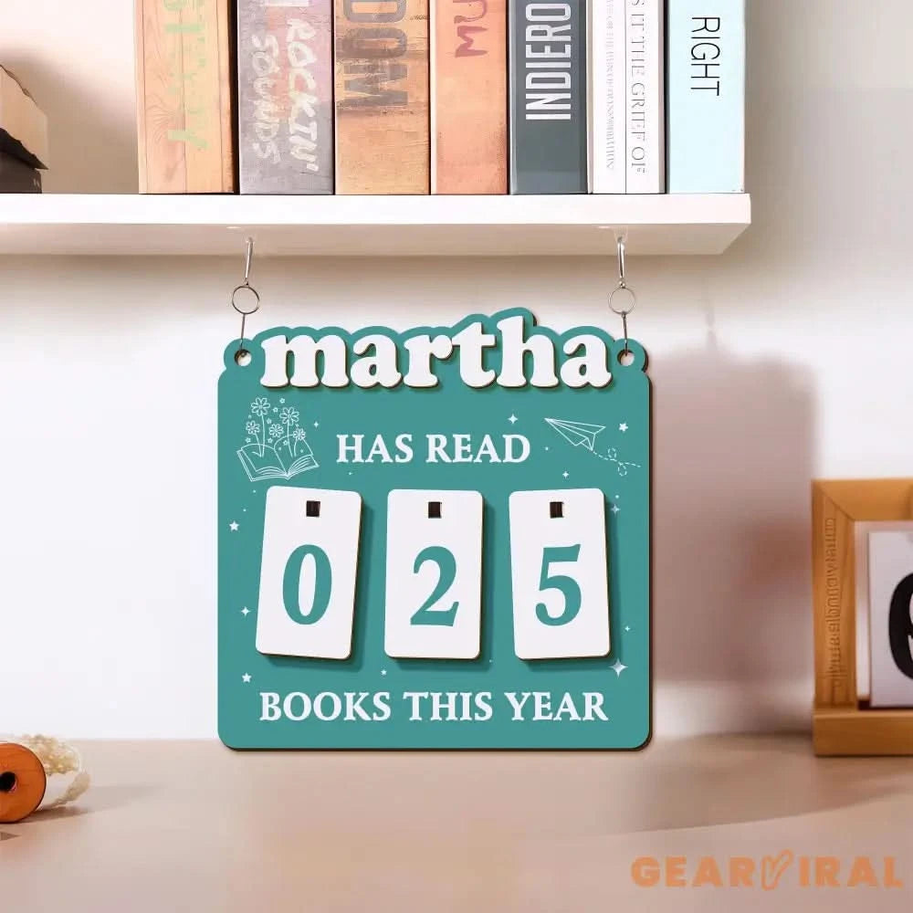 Books Read Tracker, Books Read This Year, Bookshelf Counter with Name, Bookish Decor, Bookish Gift, Gift for Readers, Book Lover Custom Gift
