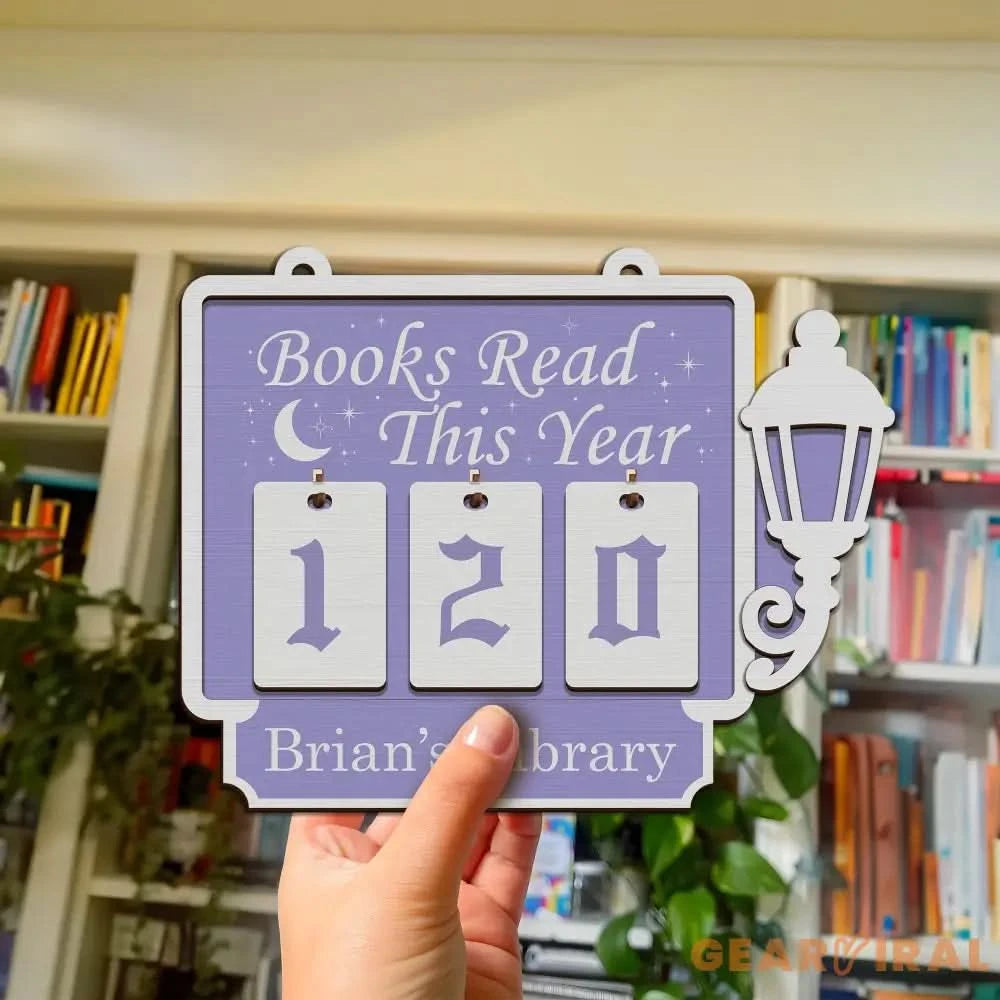 Books Read Tracker, Books Read This Year, Bookshelf Counter with Name, Bookish Decor, Bookish Gift, Gift for Readers, Book Lover Custom Gift