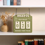 Books Read Tracker, Books Read This Year, Bookshelf Counter with Name, Bookish Decor, Bookish Gift, Gift for Readers, Book Lover Custom Gift