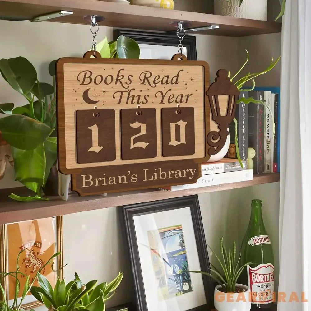 Books Read Tracker, Books Read This Year, Bookshelf Counter with Name, Bookish Decor, Bookish Gift, Gift for Readers, Book Lover Custom Gift