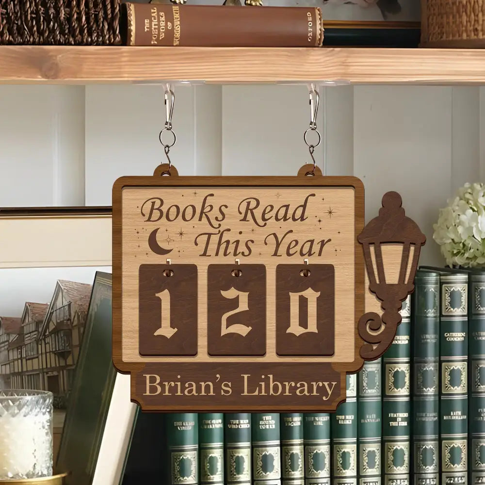 Books Read Tracker, Books Read This Year, Bookshelf Counter with Name, Bookish Decor, Bookish Gift, Gift for Readers, Book Lover Custom Gift