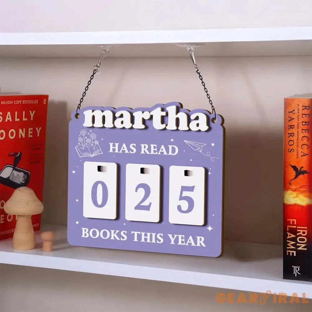 Books Read Tracker, Books Read This Year, Bookshelf Counter with Name, Bookish Decor, Bookish Gift, Gift for Readers, Book Lover Custom Gift