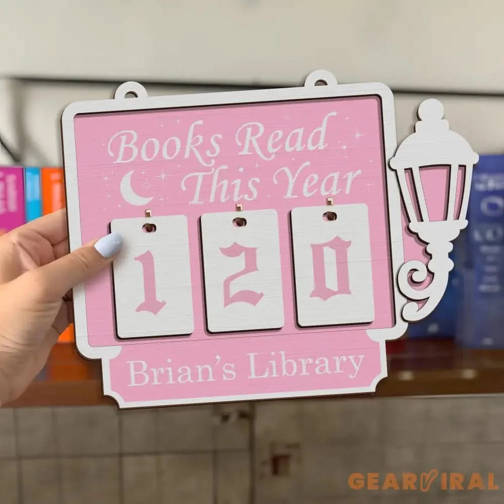 Books Read Tracker, Books Read This Year, Bookshelf Counter with Name, Bookish Decor, Bookish Gift, Gift for Readers, Book Lover Custom Gift