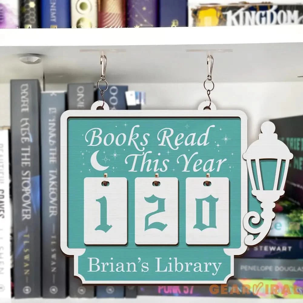 Books Read Tracker, Books Read This Year, Bookshelf Counter with Name, Bookish Decor, Bookish Gift, Gift for Readers, Book Lover Custom Gift