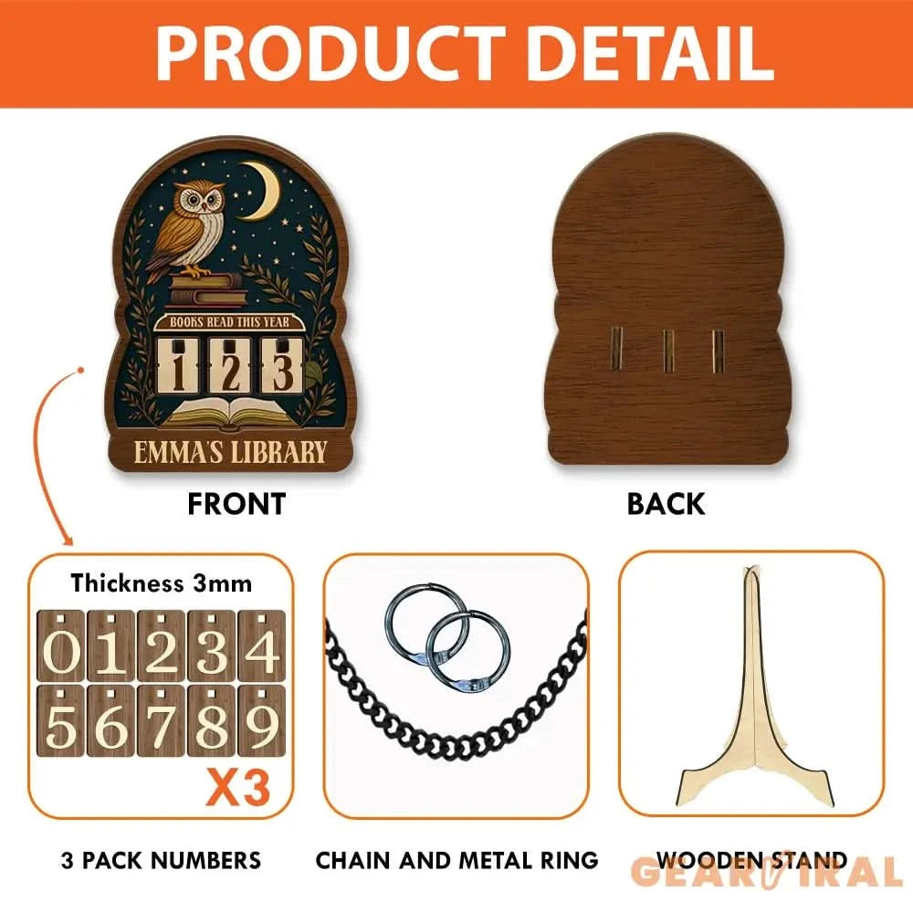 Books Read Tracker, Books Read This Year Counter, Bookshelf Counter with Name, Reading Challenge Counter, Book Lover Gift, Bookish Gift