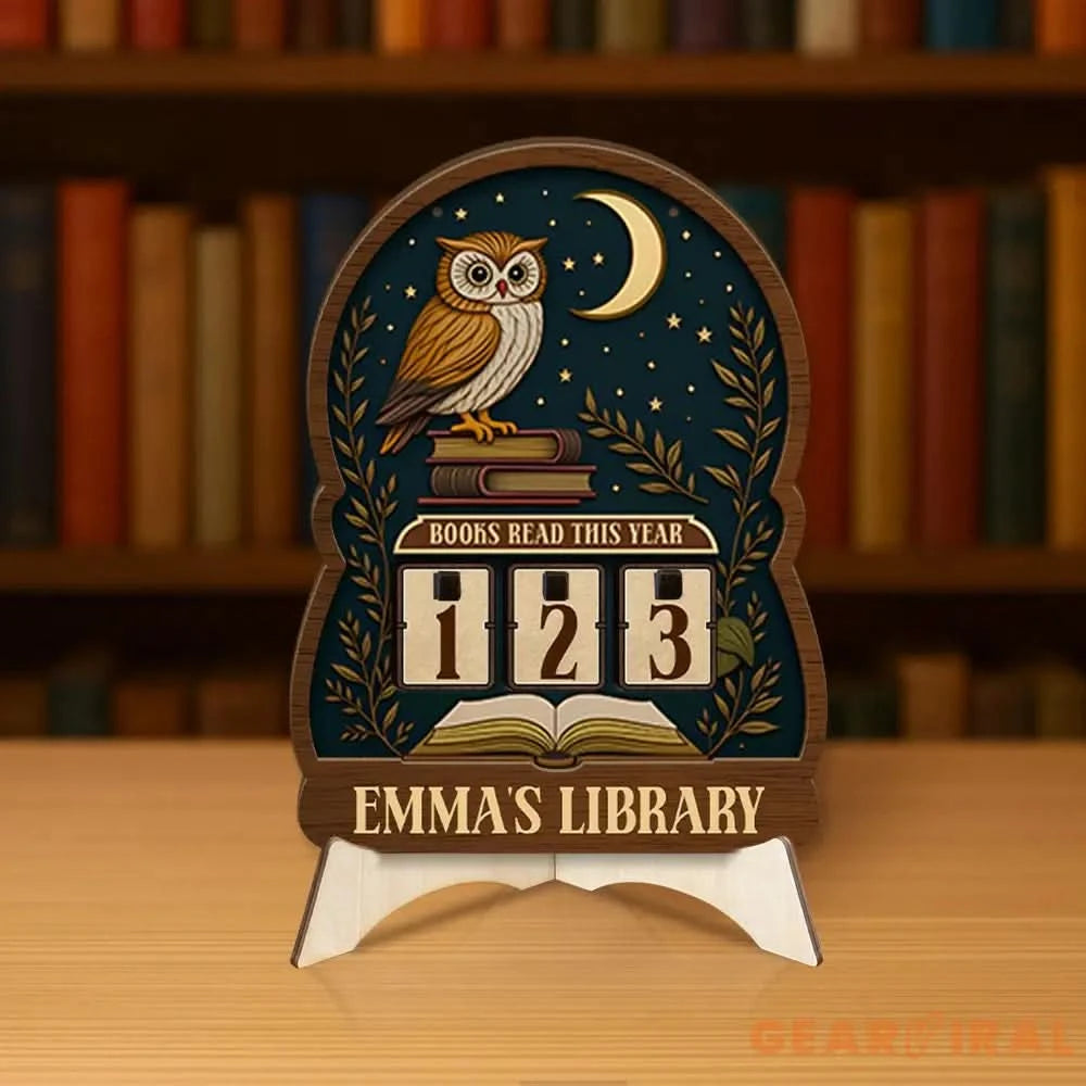 Books Read Tracker, Books Read This Year Counter, Bookshelf Counter with Name, Reading Challenge Counter, Book Lover Gift, Bookish Gift