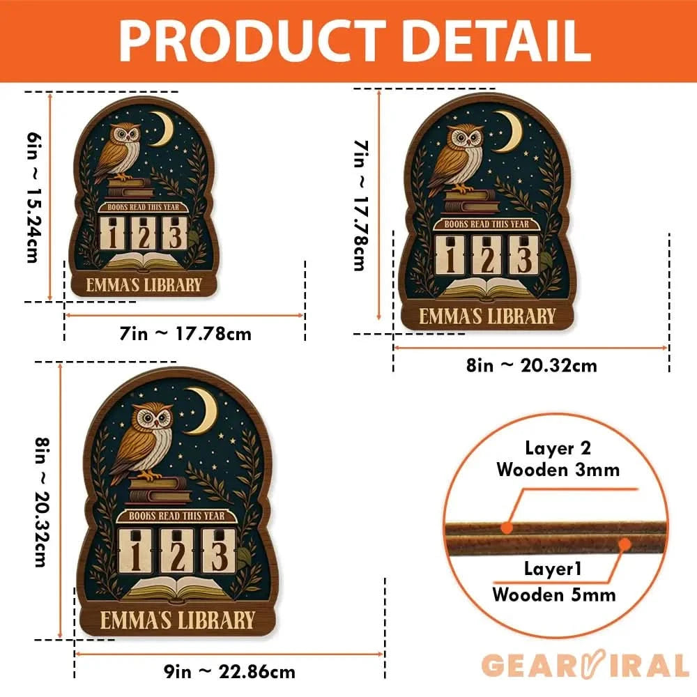Books Read Tracker, Books Read This Year Counter, Bookshelf Counter with Name, Reading Challenge Counter, Book Lover Gift, Bookish Gift