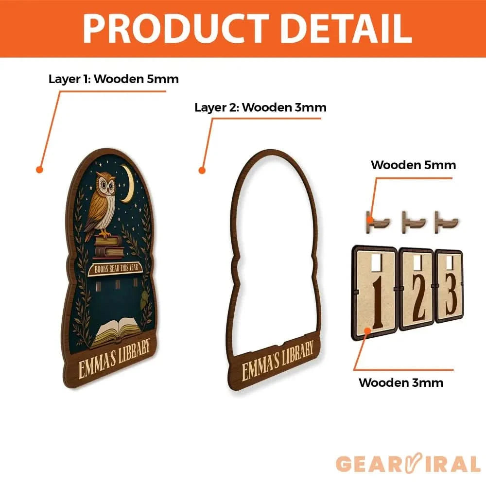 Books Read Tracker, Books Read This Year Counter, Bookshelf Counter with Name, Reading Challenge Counter, Book Lover Gift, Bookish Gift