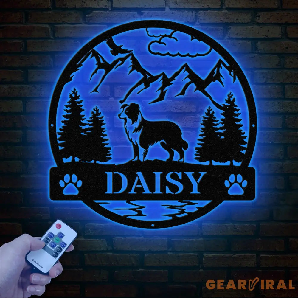 Border Colie Metal Sign Custom Dog Name Sign Sheep Dog Custom Sign Border Colie Wall Decor Dog Lovers Wall Art Pet