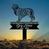 Border Collie Mandala Garden Stake Zentangle Yard Art Dog Garden Sign Pet Grave Marker Border Collie Gift Sympathy Pet