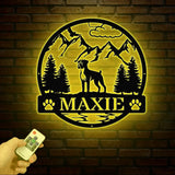 Boxer Metal Sign with Led Lights Custom Dog Name Sign Dog Memorial Gift Boxer Wall Decor Dog Lovers Wall Art Pet Lover