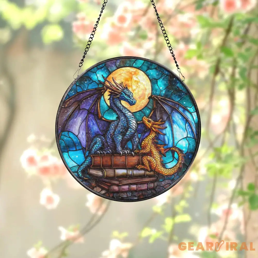 Brave the Dark Glass Suncatcher Fourth Wing Fantasy Ornament,Xaden Riorson Dragon Decor,Bookish Gift for Her Fan Art