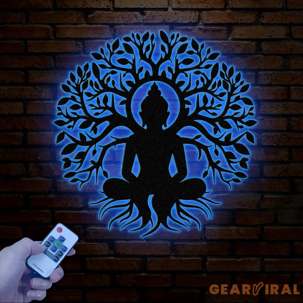 Buddha Metal Wall Art Buddha Tree of Life Zen Wall Art Buddha Wall Decor Buddha Om Metal Sign Meditation Decor Gift