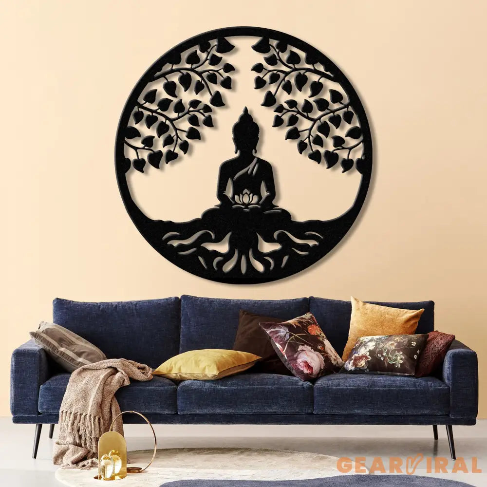 Buddha Metal Wall Art Buddha Tree of Life Zen Wall Art Buddha Wall Decor Buddha Om Metal Sign Meditation Decor Gift