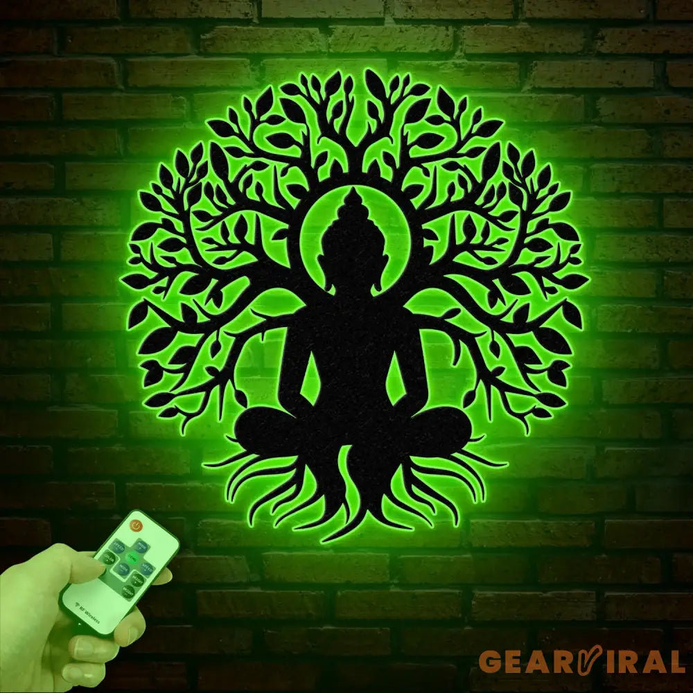 Buddha Metal Wall Art Buddha Tree of Life Zen Wall Art Buddha Wall Decor Buddha Om Metal Sign Meditation Decor Gift