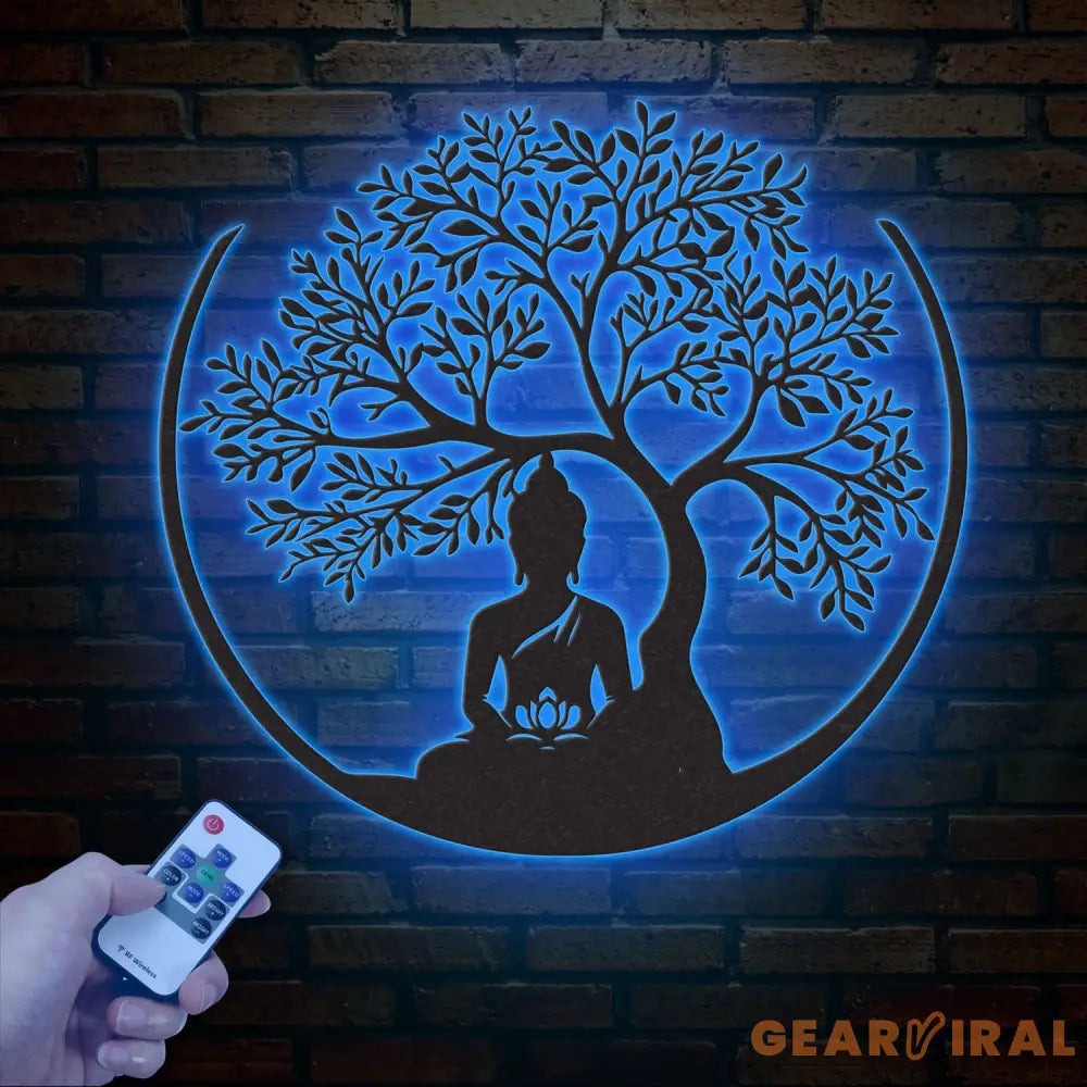 Buddha Metal Wall Art Buddha Tree of Life Zen Wall Art Buddha Wall Decor Buddha Om Metal Sign Meditation Decor Gift