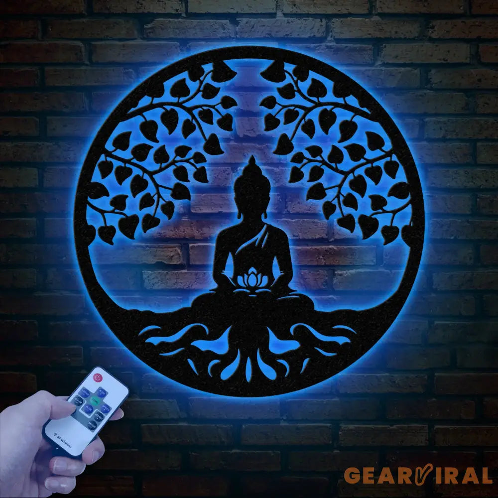 Buddha Metal Wall Art Buddha Tree of Life Zen Wall Art Buddha Wall Decor Buddha Om Metal Sign Meditation Decor Gift