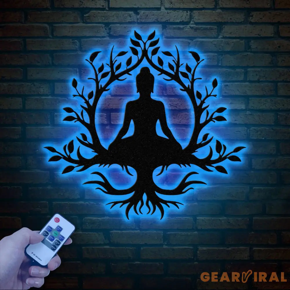 Buddha Metal Wall Art Buddha Tree of Life Zen Wall Art Buddha Wall Decor Buddha Om Metal Sign Meditation Decor Gift