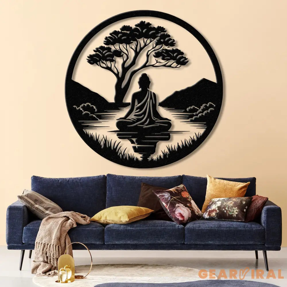 Buddha Metal Wall Art Buddha Tree of Life Zen Wall Art Buddha Wall Decor Buddha Om Metal Sign Meditation Decor Gift