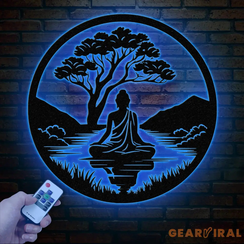 Buddha Metal Wall Art Buddha Tree of Life Zen Wall Art Buddha Wall Decor Buddha Om Metal Sign Meditation Decor Gift