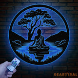 Buddha Metal Wall Art Buddha Tree of Life Zen Wall Art Buddha Wall Decor Buddha Om Metal Sign Meditation Decor Gift