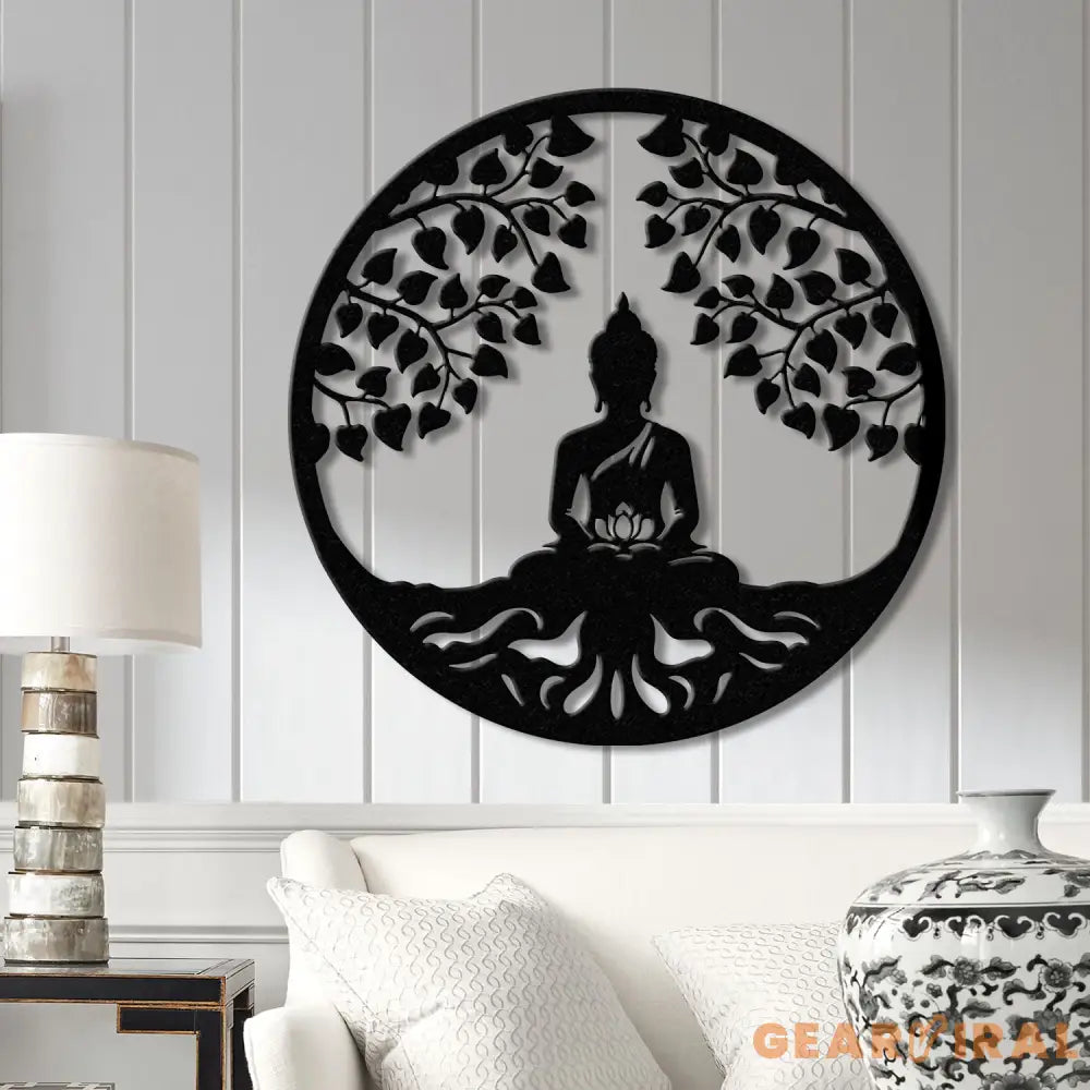 Buddha Metal Wall Art Buddha Tree of Life Zen Wall Art Buddha Wall Decor Buddha Om Metal Sign Meditation Decor Gift