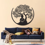 Buddha Metal Wall Art Buddha Tree of Life Zen Wall Art Buddha Wall Decor Buddha Om Metal Sign Meditation Decor Gift