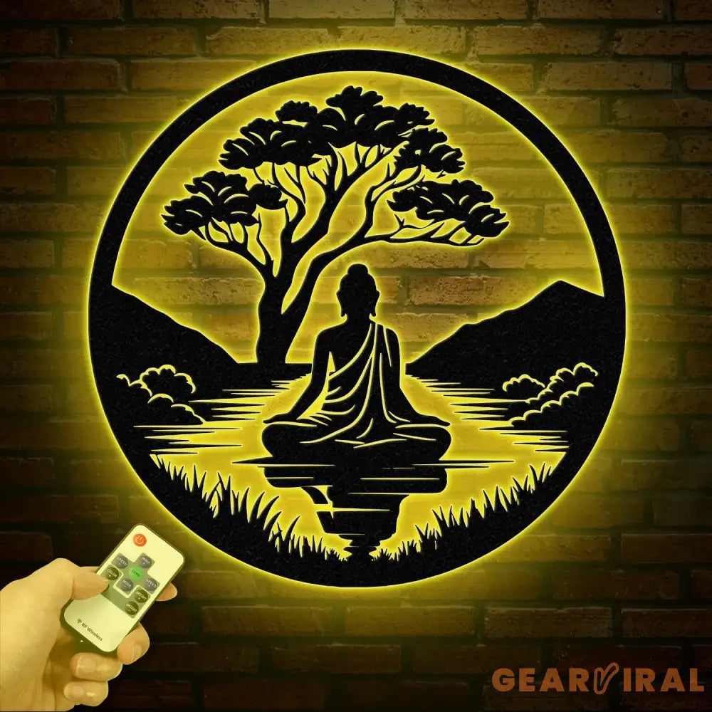 Buddha Metal Wall Art Buddha Tree of Life Zen Wall Art Buddha Wall Decor Buddha Om Metal Sign Meditation Decor Gift