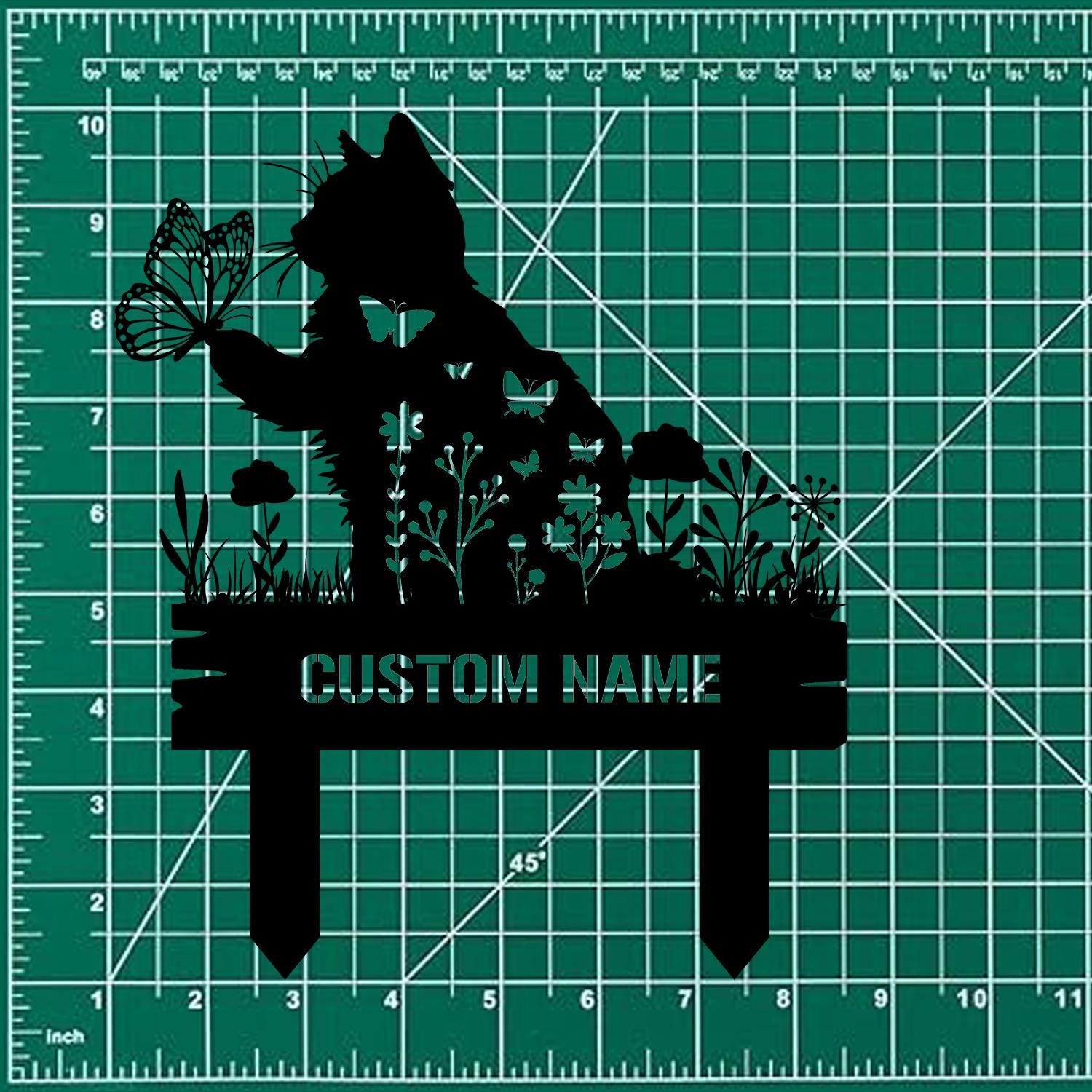 Buffterfly Cat Loss Stake, Cat Memorial Plaque, Cat Grave Marker, Personalized Cat Garden Sign, Pet Loss Gift, Remembrance Stake, Sympathy