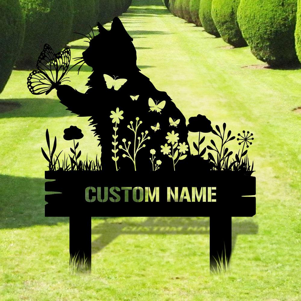 Buffterfly Cat Loss Stake, Cat Memorial Plaque, Cat Grave Marker, Personalized Cat Garden Sign, Pet Loss Gift, Remembrance Stake, Sympathy