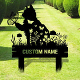 Buffterfly Cat Loss Stake, Cat Memorial Plaque, Cat Grave Marker, Personalized Cat Garden Sign, Pet Loss Gift, Remembrance Stake, Sympathy