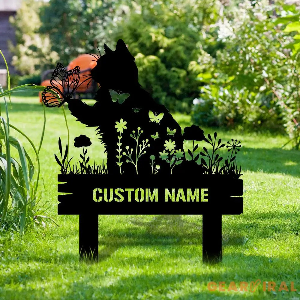 Buffterfly Cat Loss Stake Cat Memorial Plaque Cat Grave Marker Personalized Cat Garden Sign Pet Loss Gift Remembrance