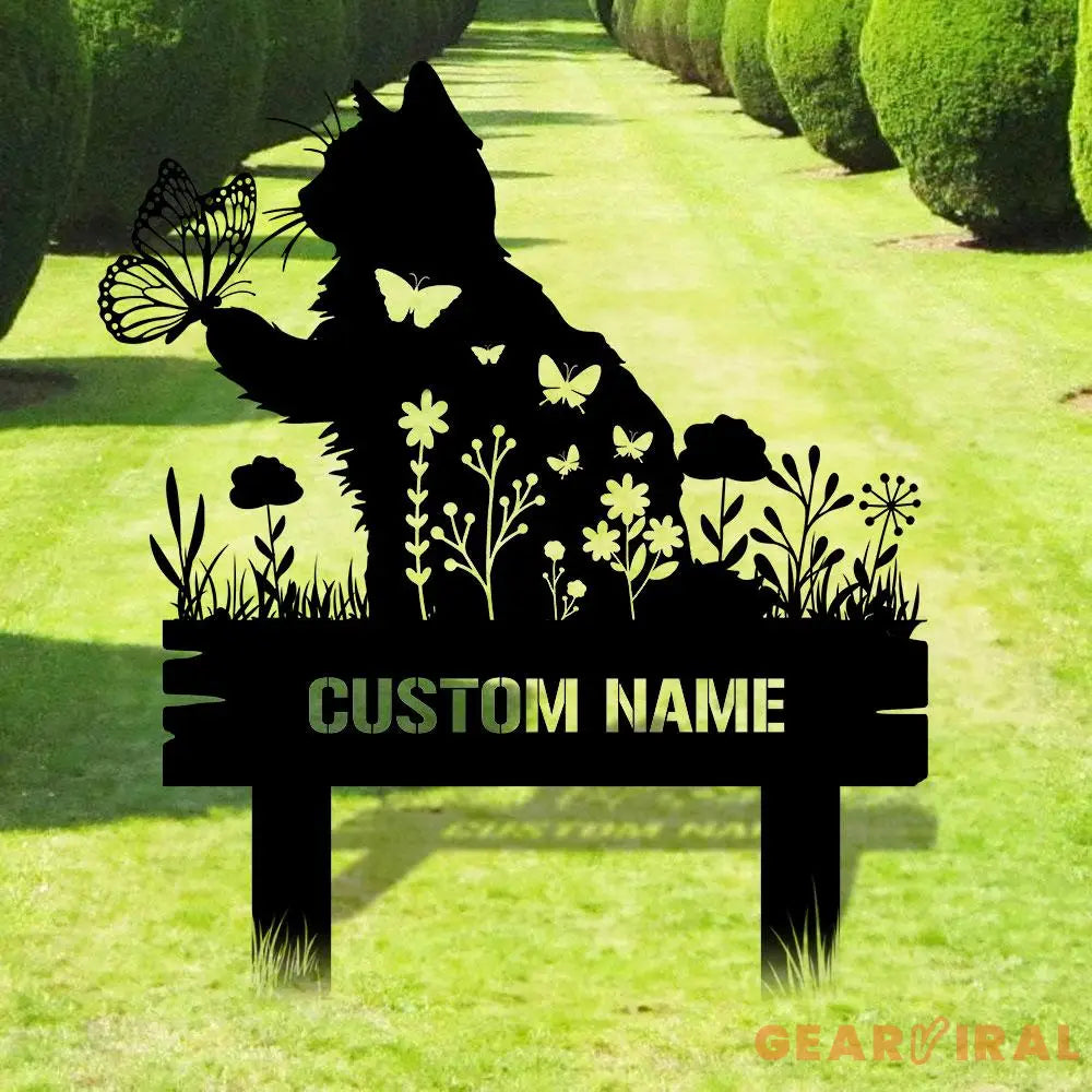 Buffterfly Cat Loss Stake Cat Memorial Plaque Cat Grave Marker Personalized Cat Garden Sign Pet Loss Gift Remembrance