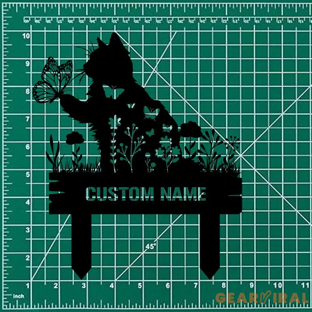 Buffterfly Cat Loss Stake Cat Memorial Plaque Cat Grave Marker Personalized Cat Garden Sign Pet Loss Gift Remembrance