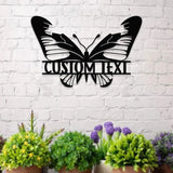 Buffterfly Family Name Garden Metal Sign Buffterfly Family Name Wall Art Outdoor Buffterfly Decor Buffterfly Art