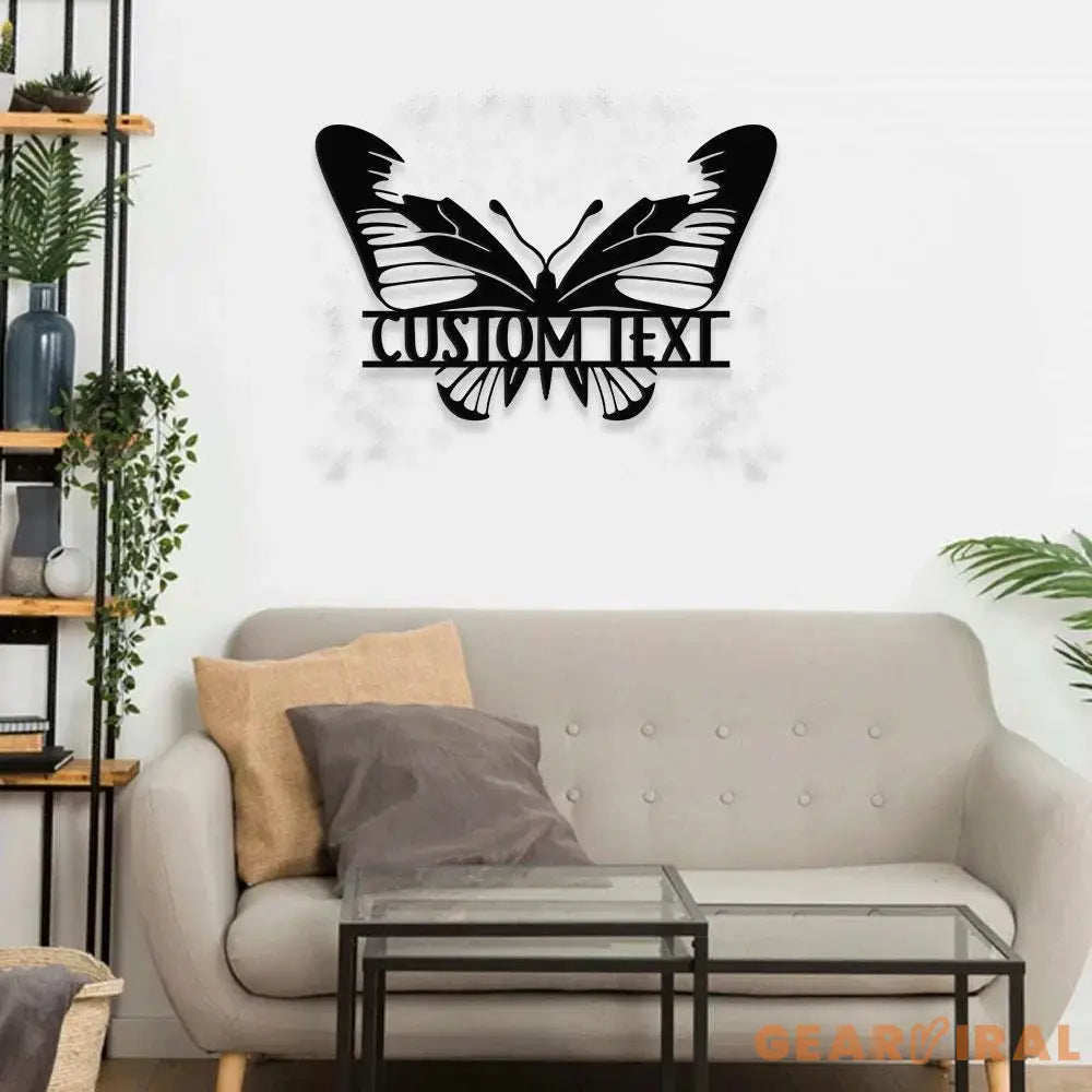 Buffterfly Family Name Garden Metal Sign Buffterfly Family Name Wall Art Outdoor Buffterfly Decor Buffterfly Art