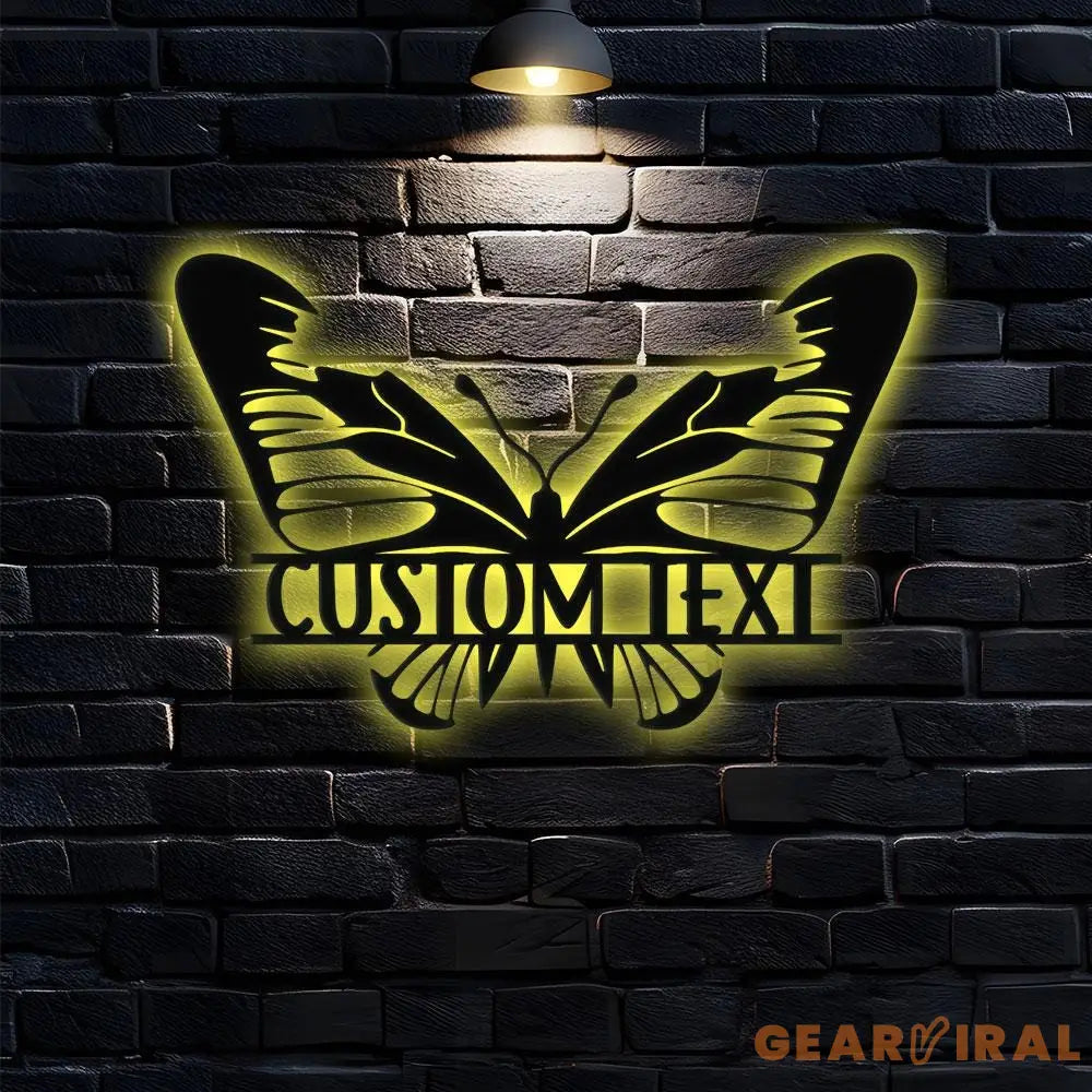 Buffterfly Family Name Garden Metal Sign Buffterfly Family Name Wall Art Outdoor Buffterfly Decor Buffterfly Art