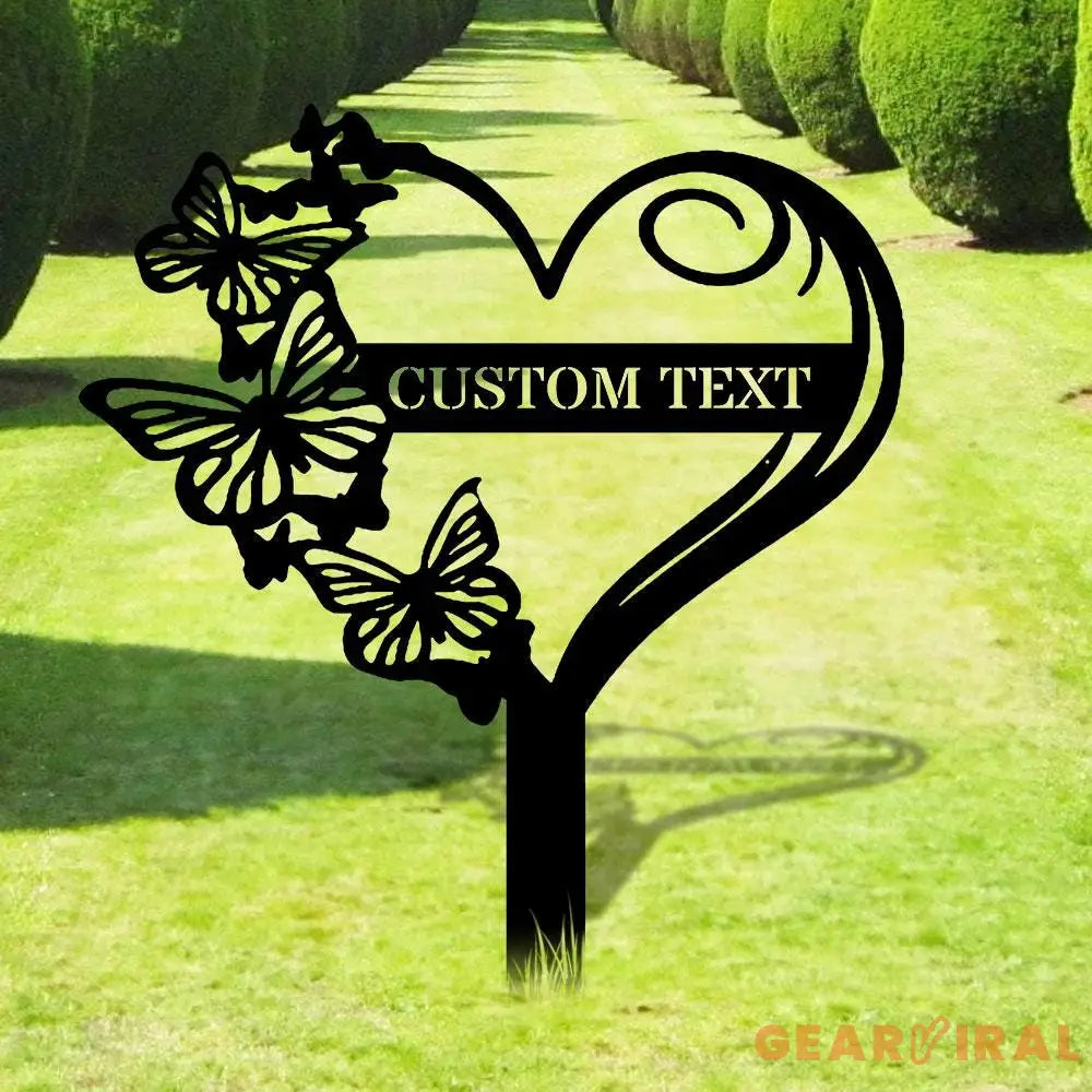 Buffterfly Garden Sign Personalized Bufterfly Garden Stake Metal Garden Sign Gardener Name Sign Gardener Gift Bufterfly