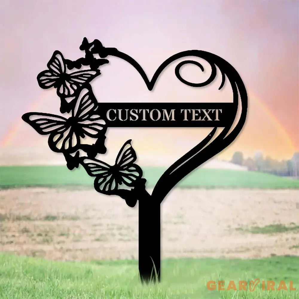 Buffterfly Garden Sign Personalized Bufterfly Garden Stake Metal Garden Sign Gardener Name Sign Gardener Gift Bufterfly