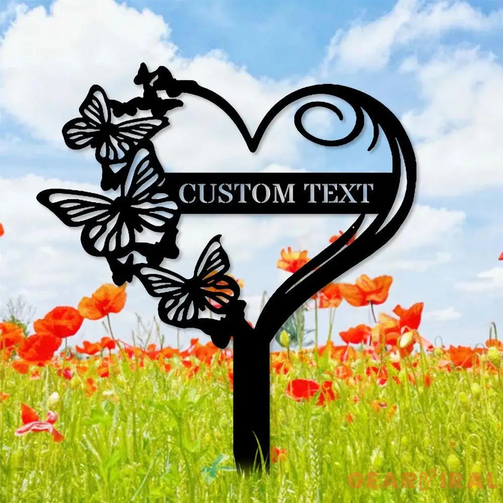 Buffterfly Garden Sign Personalized Bufterfly Garden Stake Metal Garden Sign Gardener Name Sign Gardener Gift Bufterfly