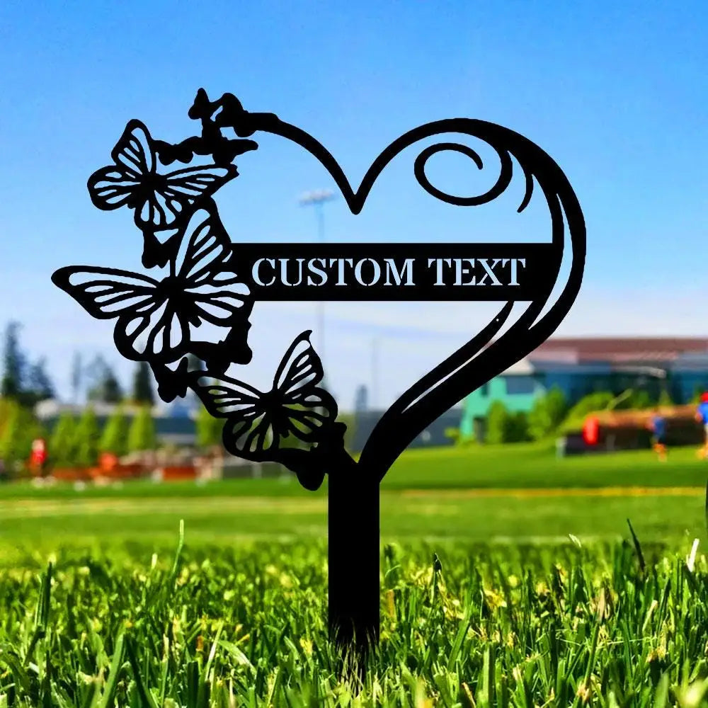 Buffterfly Garden Sign Personalized Bufterfly Garden Stake Metal Garden Sign Gardener Name Sign Gardener Gift Bufterfly