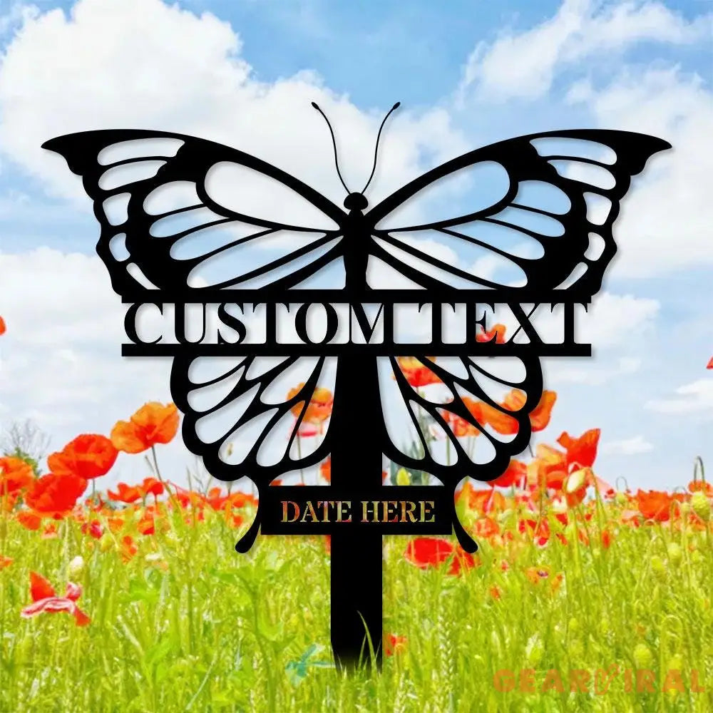 Buffterfly Memorial Metal Sign Memorial Metal Stake Personalized Name Yard Sign Outdoor Door Garden Decor Metal Sign