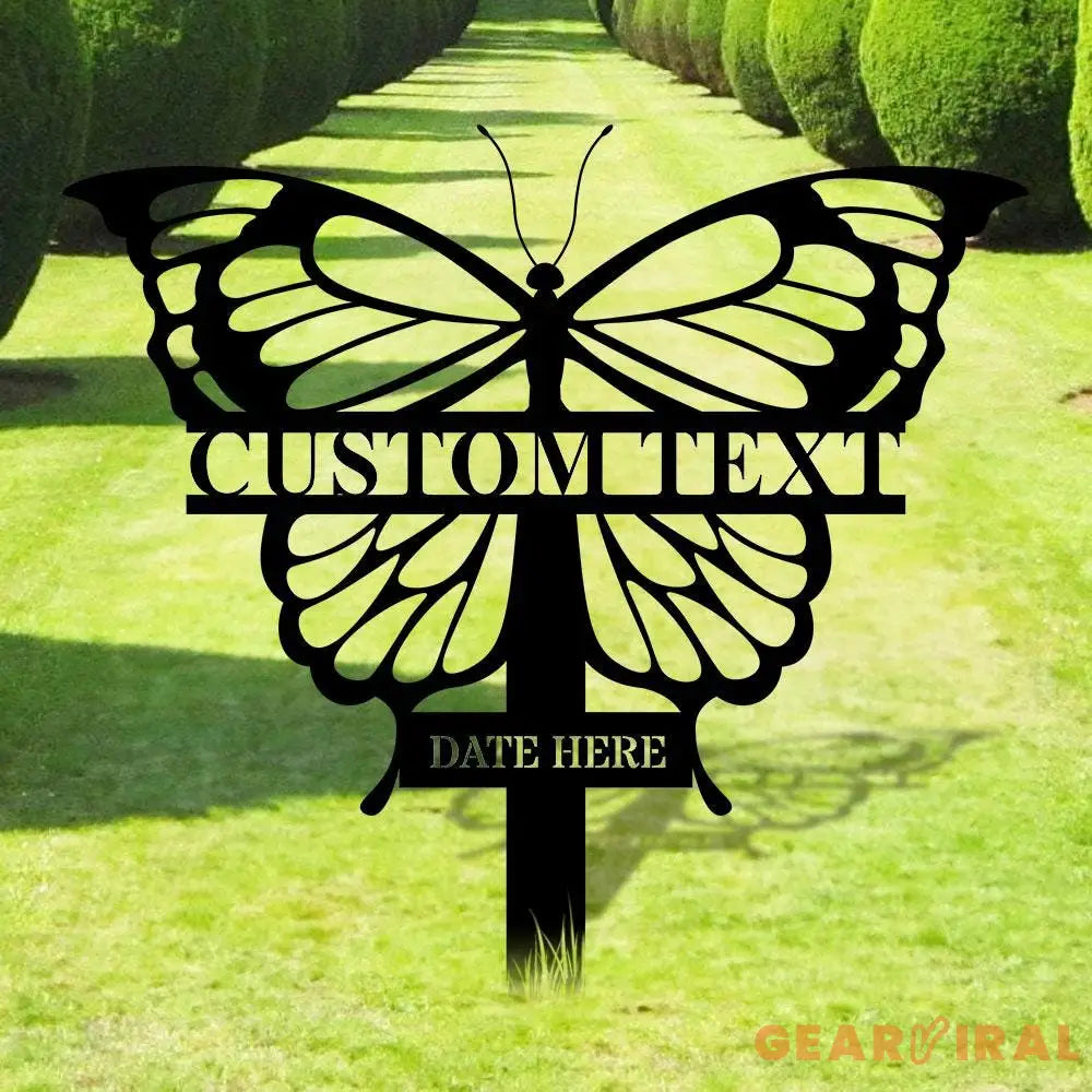 Buffterfly Memorial Metal Sign Memorial Metal Stake Personalized Name Yard Sign Outdoor Door Garden Decor Metal Sign