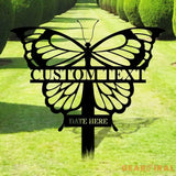 Buffterfly Memorial Metal Sign Memorial Metal Stake Personalized Name Yard Sign Outdoor Door Garden Decor Metal Sign