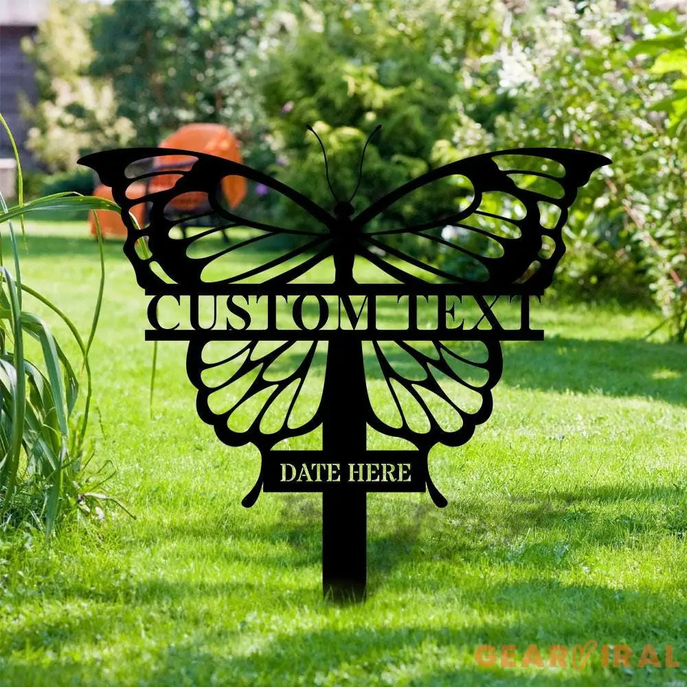 Buffterfly Memorial Metal Sign Memorial Metal Stake Personalized Name Yard Sign Outdoor Door Garden Decor Metal Sign